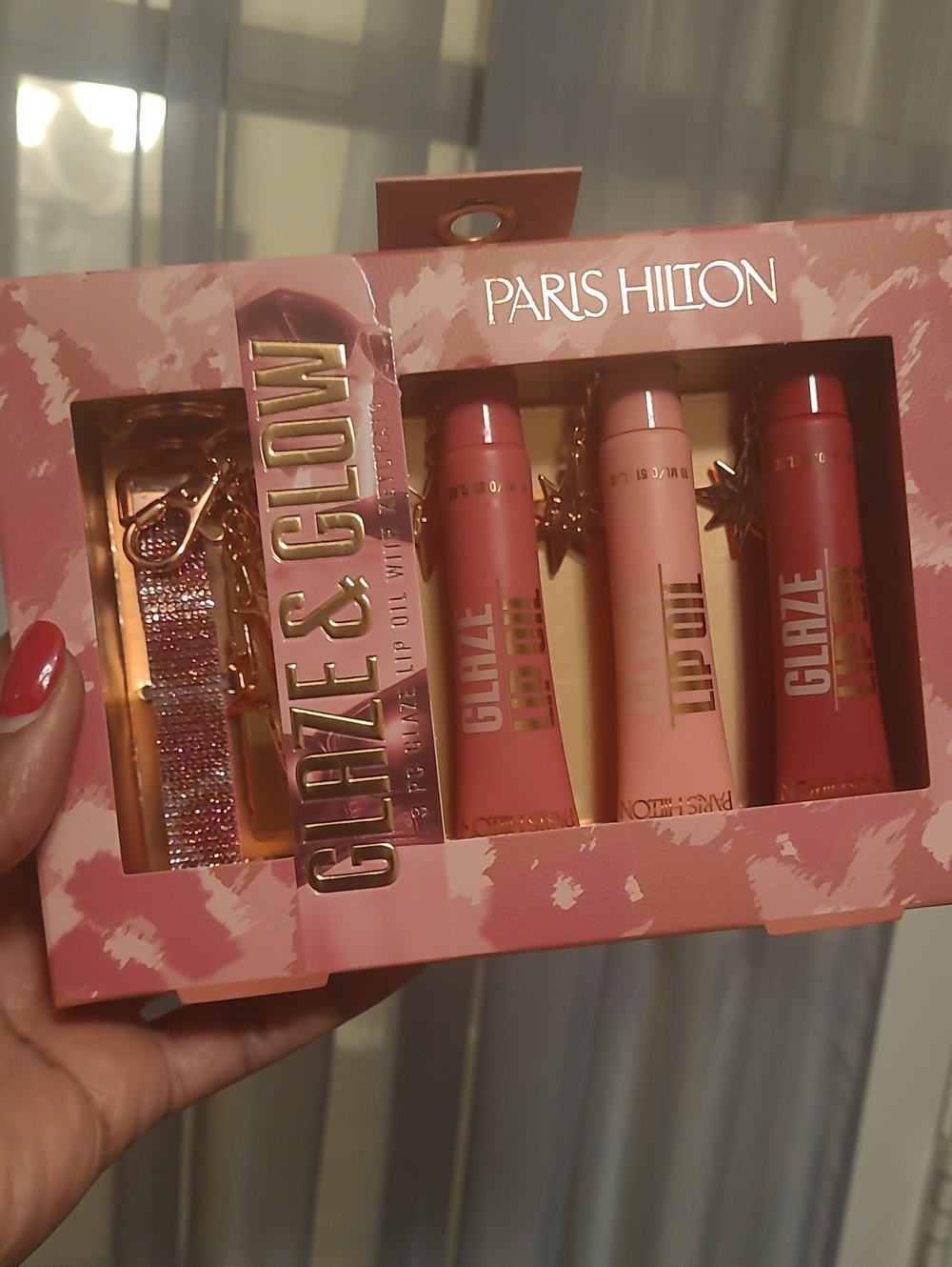 Paris Hilton Glaze & Glow Lip Oil Trio — Soft Rose & Coral Set